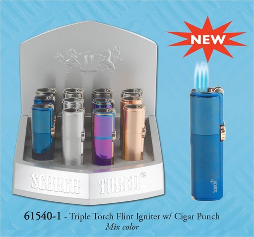 to352 Scorch 3 Torch Flint and wheel adjuster with cigar punch